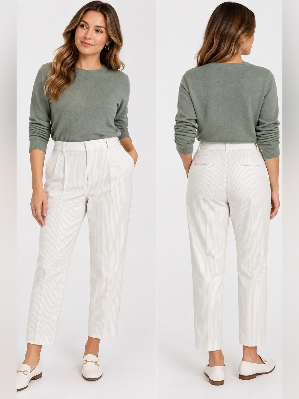 Uniqlo pull on crop Tailored Straight-Leg Pants S